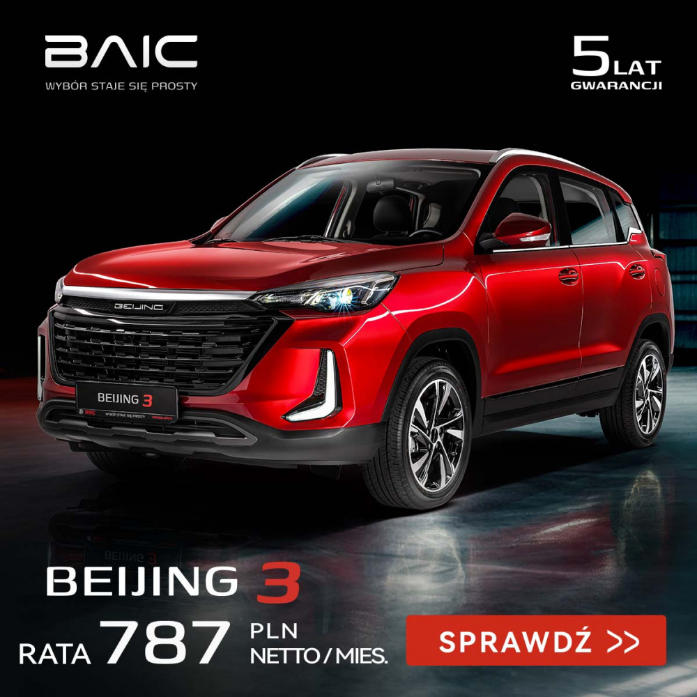  BAIC Beijing 3 już od 787 zł netto/mc w salonie AutoŻoliborz, Łomianki, Kolejowa 132