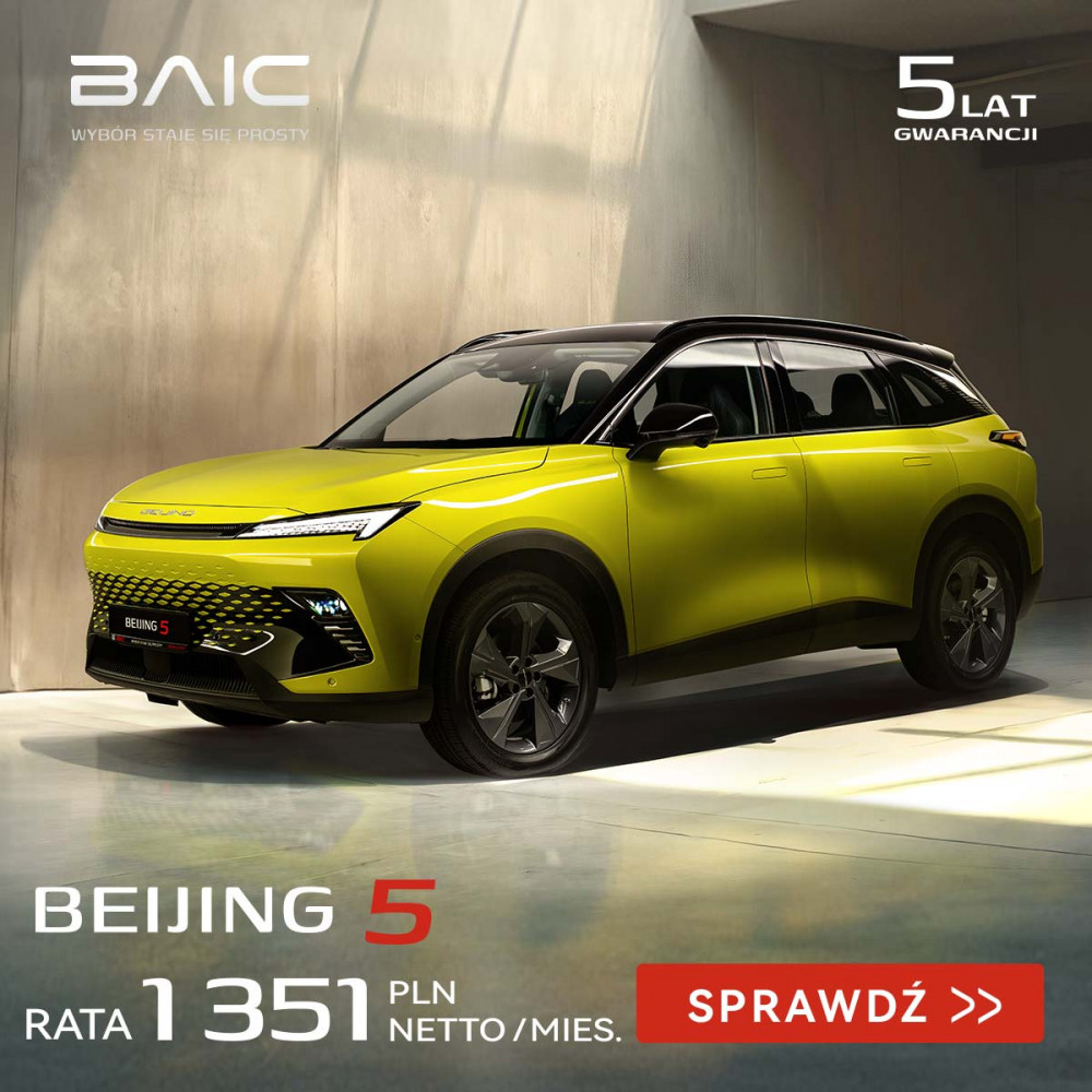 BAIC Beijing 5 już od 1351 zł netto/mc w salonie AutoŻoliborz, Łomianki, Kolejowa 132