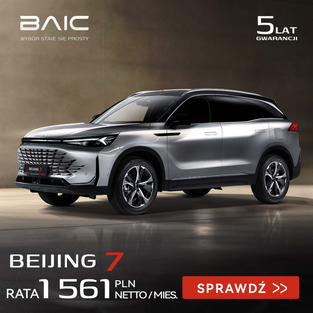 BAIC Beijing 7 już od 1591 zł netto/mc w salonie AutoŻoliborz, Łomianki, Kolejowa 132